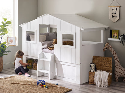 Acorn Treehouse Midsleeper & Storage Unit - White