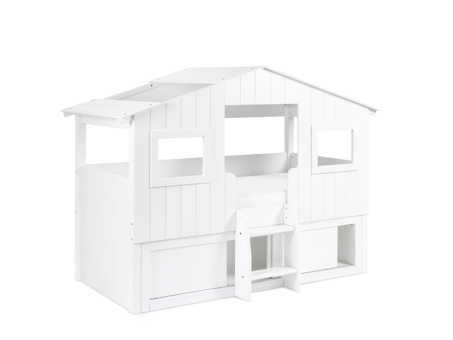 Acorn Treehouse Midsleeper & Storage Unit - White