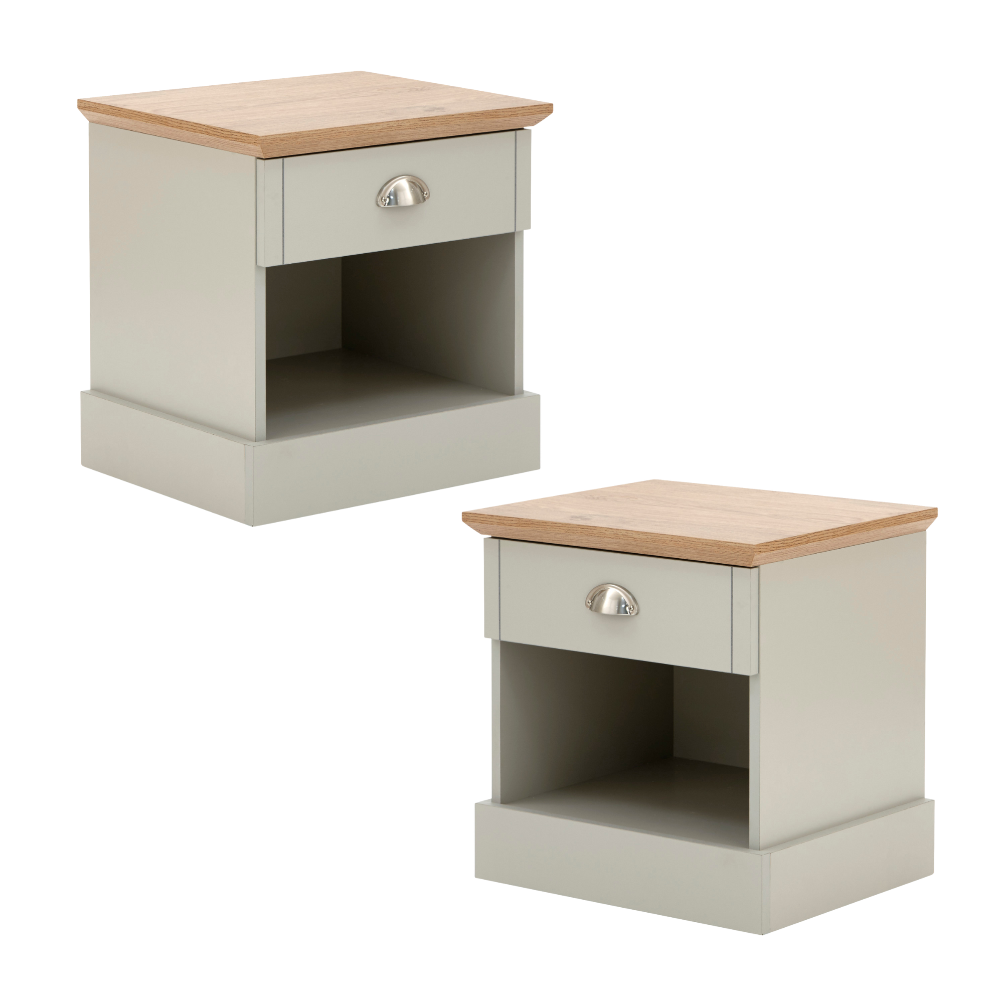 Kendal 1 Drawer Bedside Pair Grey