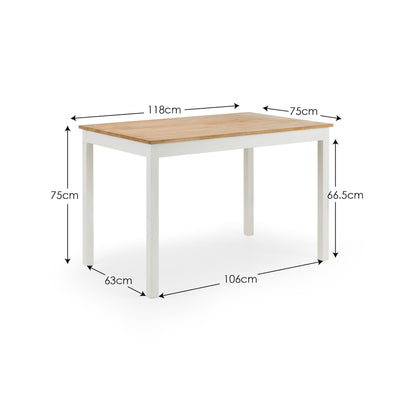 Coxmoor Rectangular Dining Table - Ivory & Oak