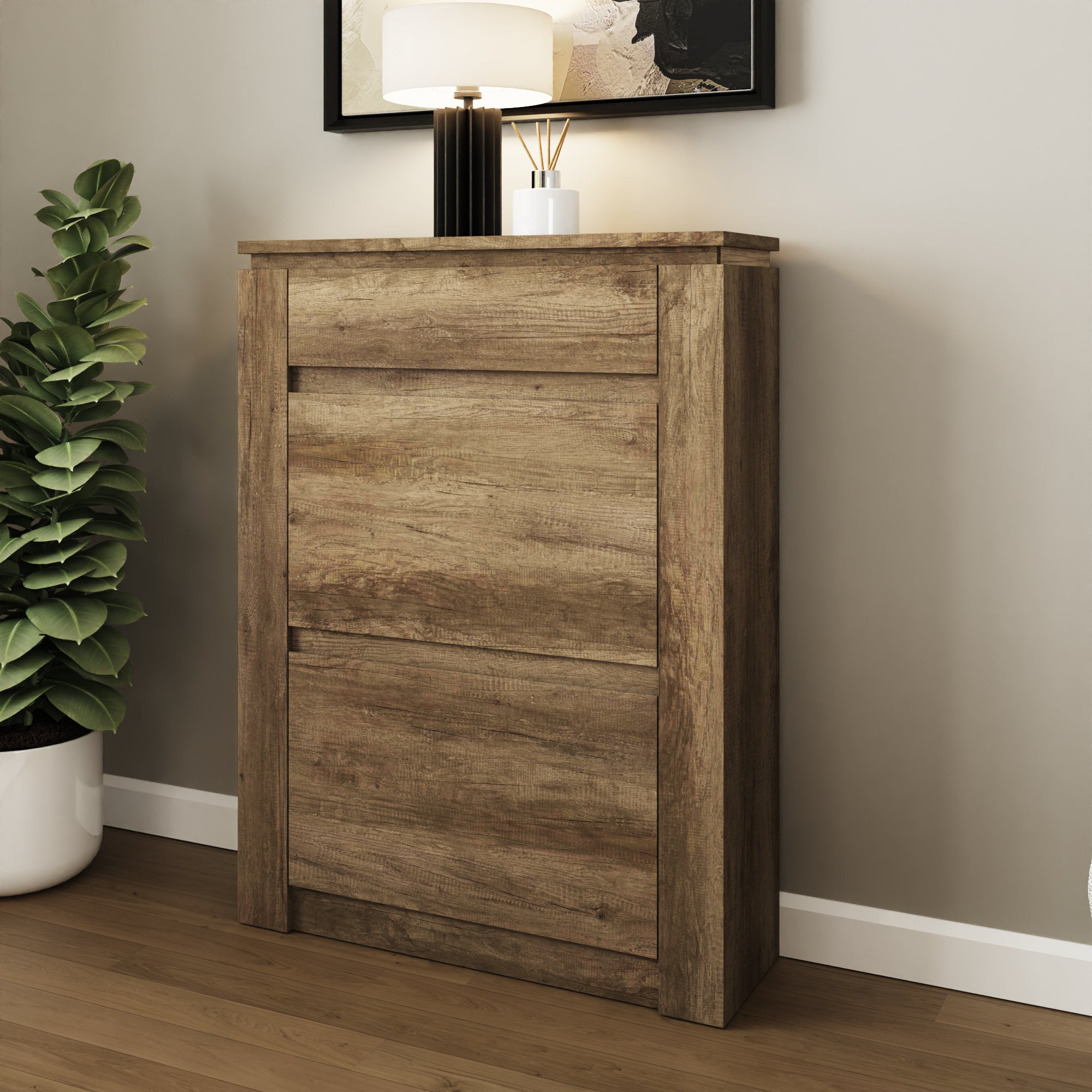 Canyon Oak Shoe Cabinet - GFW
