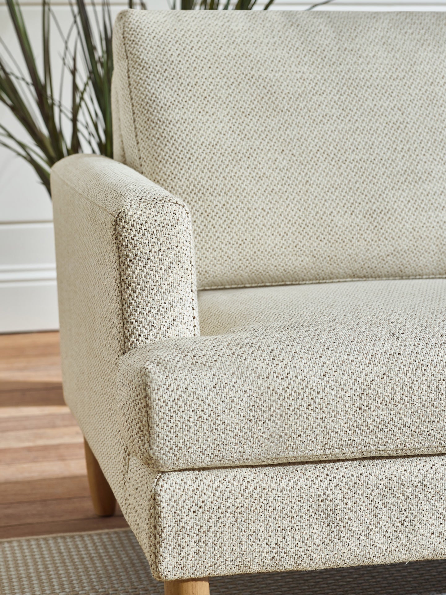Daisy Beige Pearl Barley Upholstered Compact 2 Seater Sofa