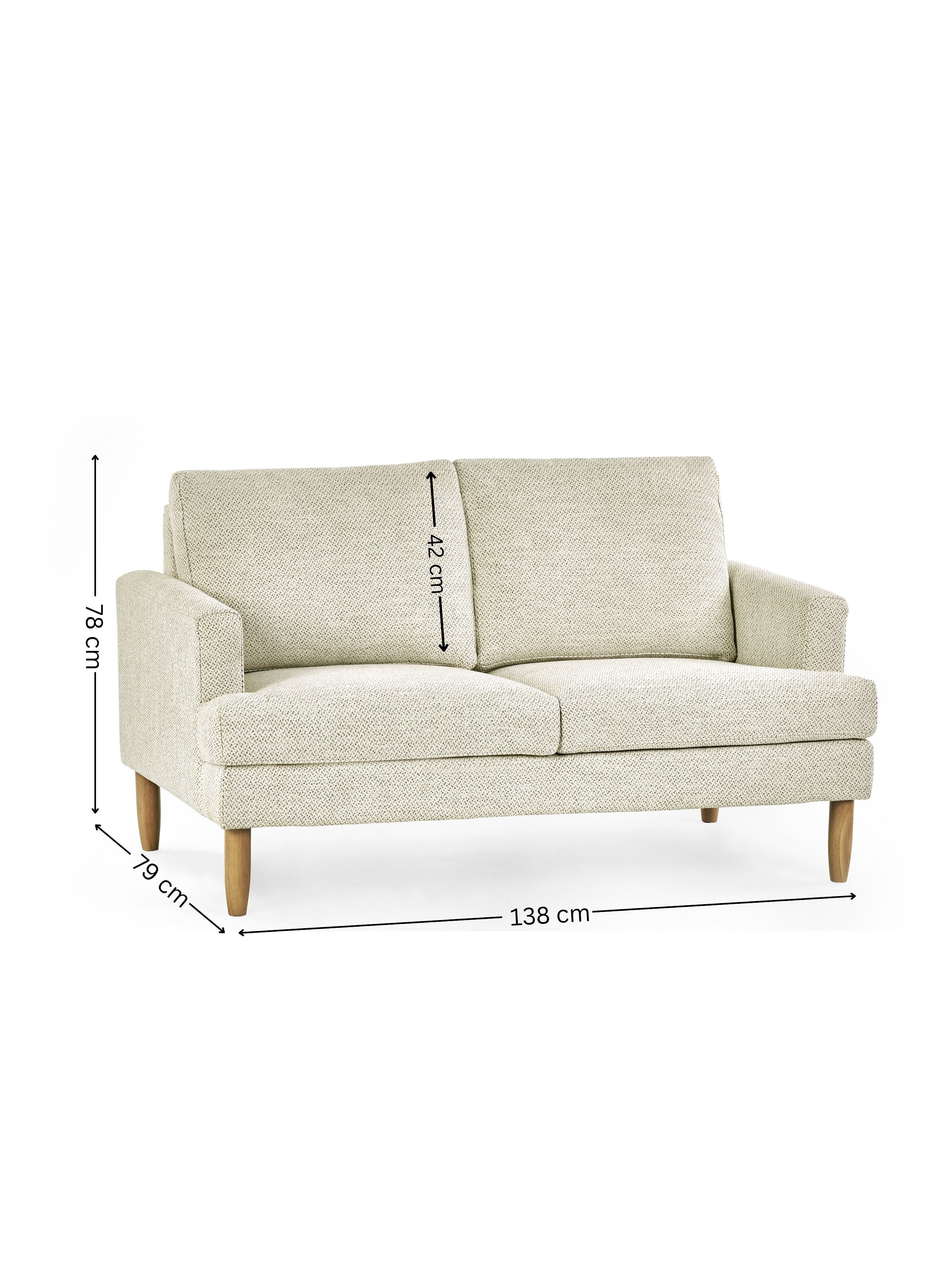 Daisy Beige Pearl Barley Upholstered Compact 2 Seater Sofa