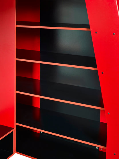 Eagle Single Gaming Highsleeper Bed - Black and Red