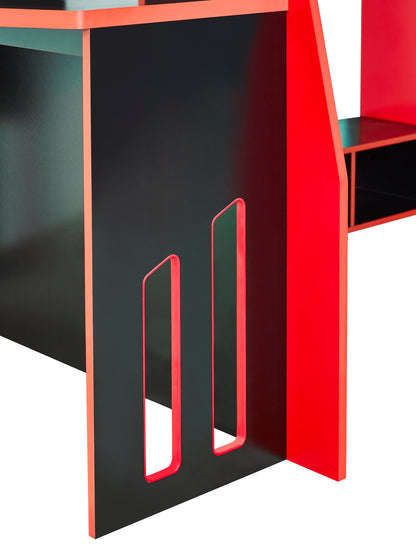 Eagle Single Gaming Highsleeper Bed - Black and Red