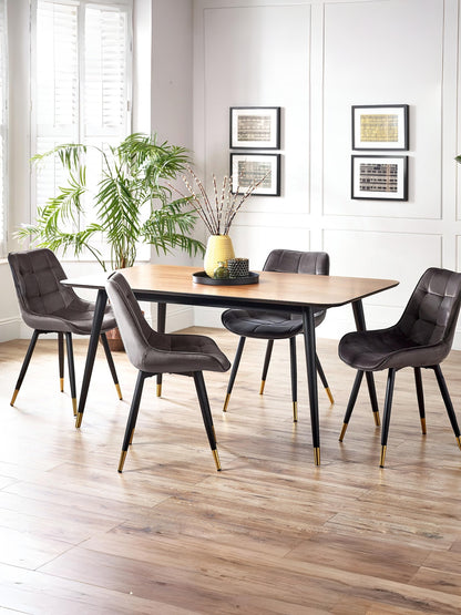 Findlay Rectangular Dining Table - Walnut & Black