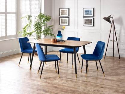 Findlay Rectangular Dining Table - Walnut & Black