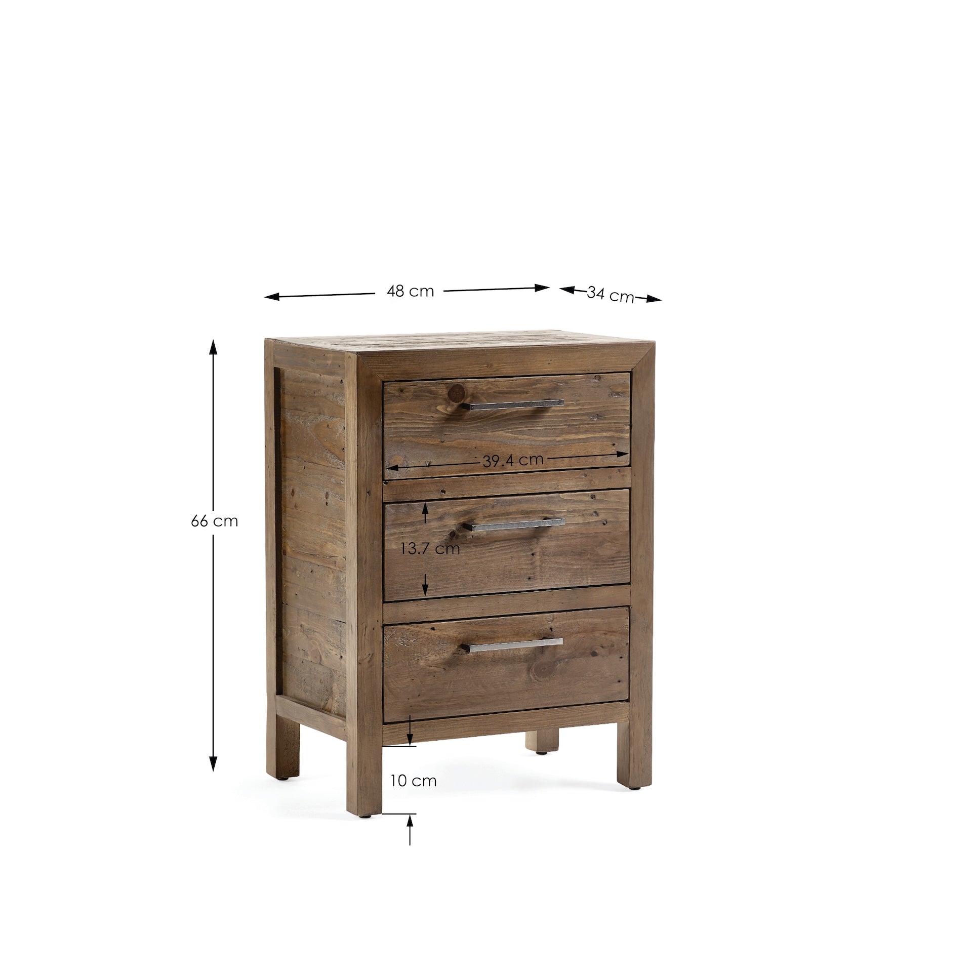 Heritage 3 Drawer Bedside