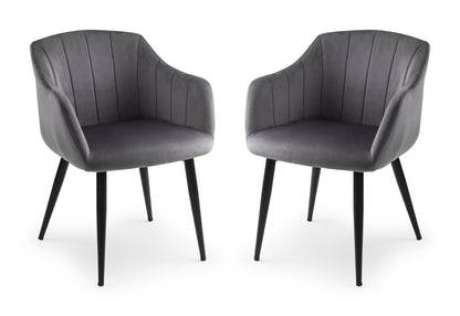 Hobart Scalloped Dining Chairs - Grey (Set Of 2)