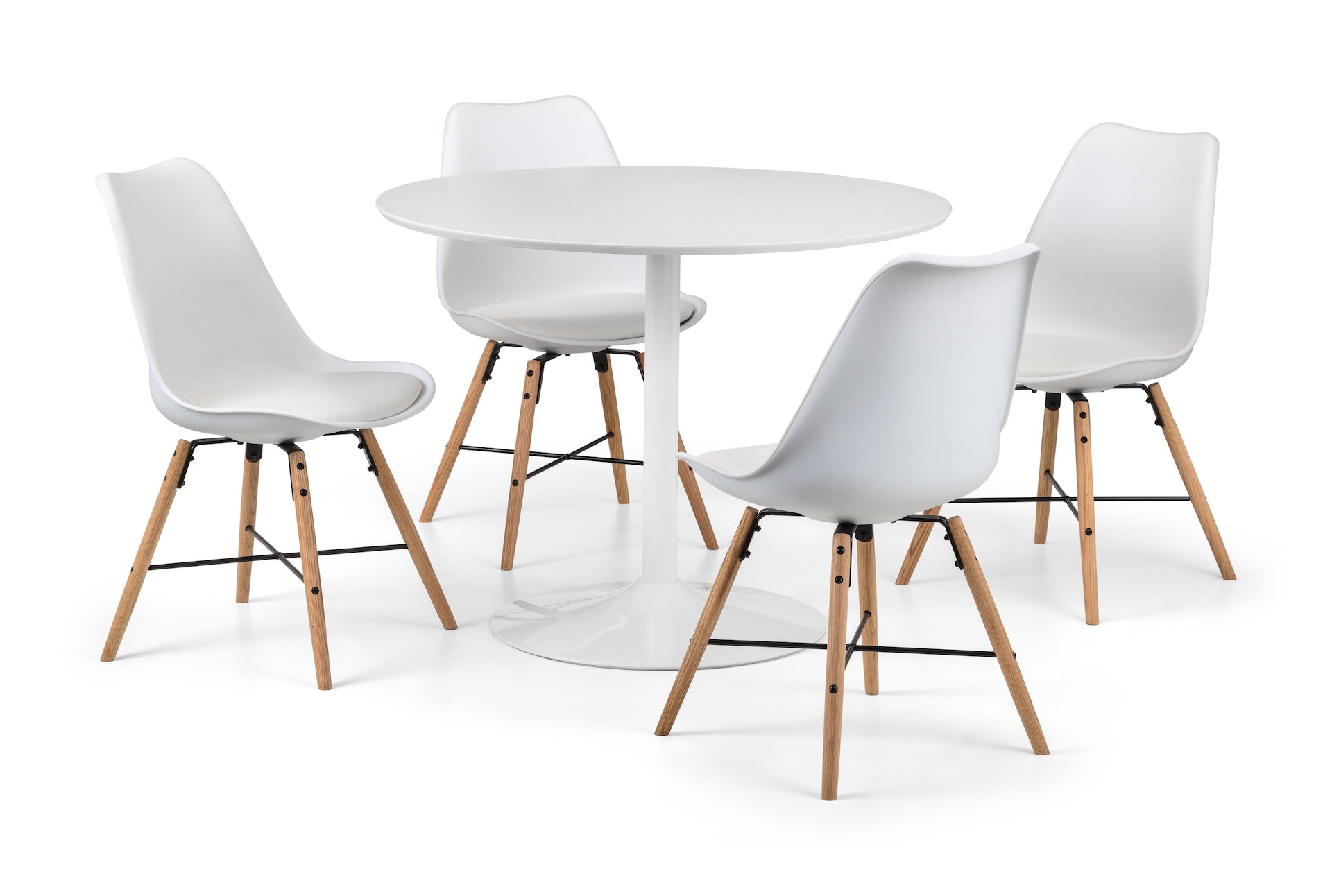 Kari Dining Chairs - White Seat & Oak Legs (Set of 2)
