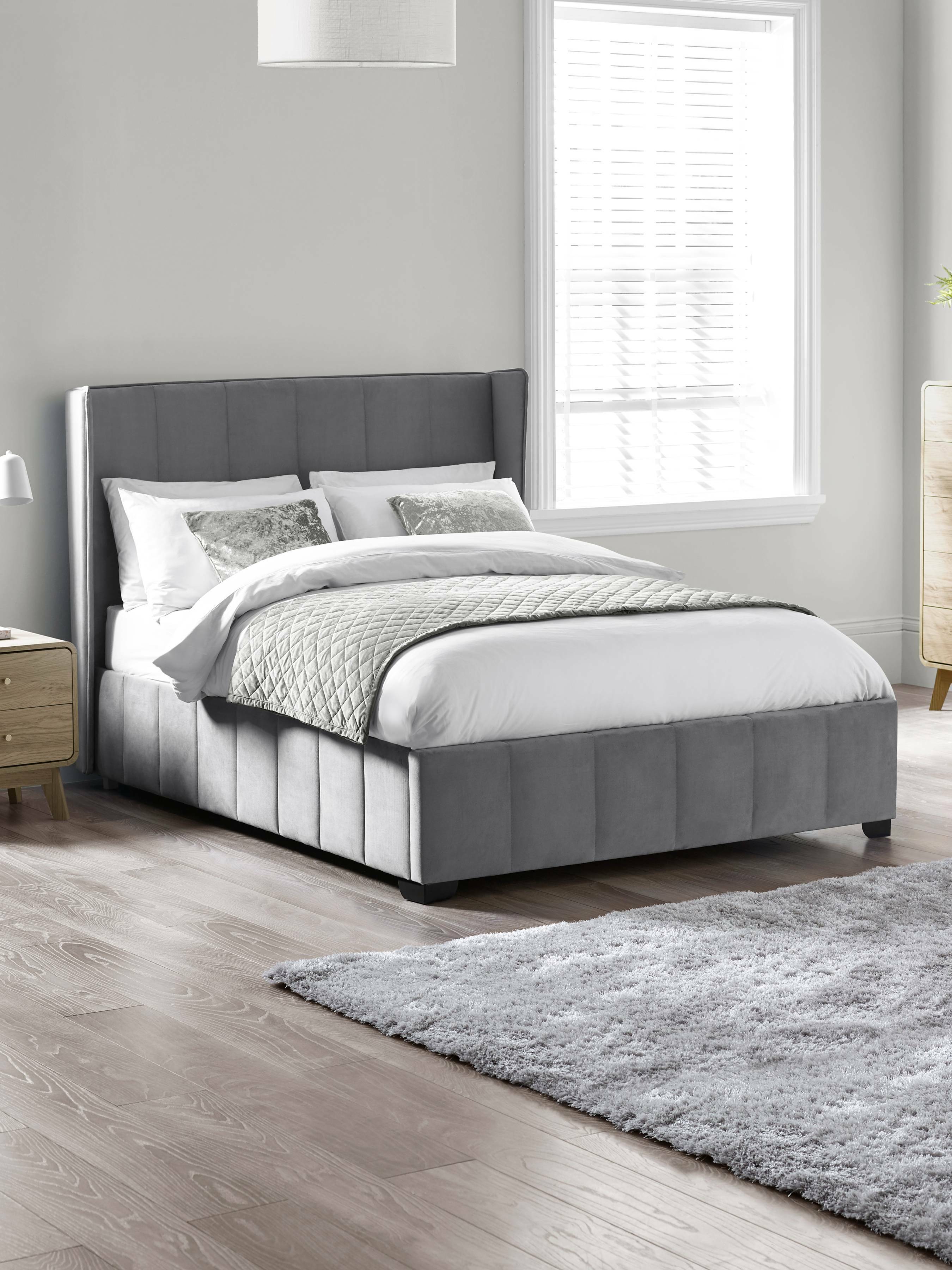 Katie Bed Frame - Grey Velvet