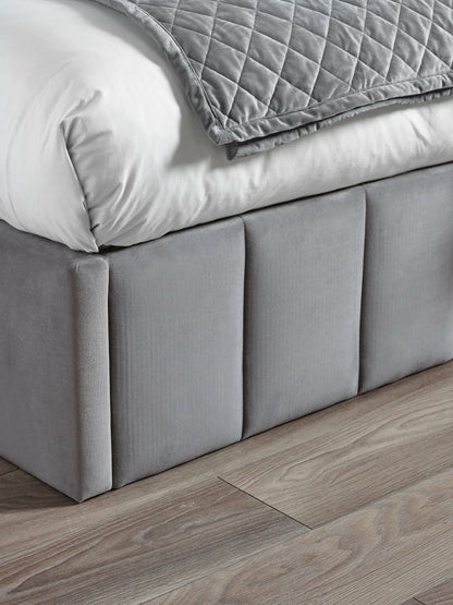 Katie Ottoman Storage Bed Frame - Grey Velvet
