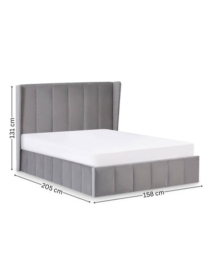 Katie Ottoman Storage Bed Frame - Grey Velvet