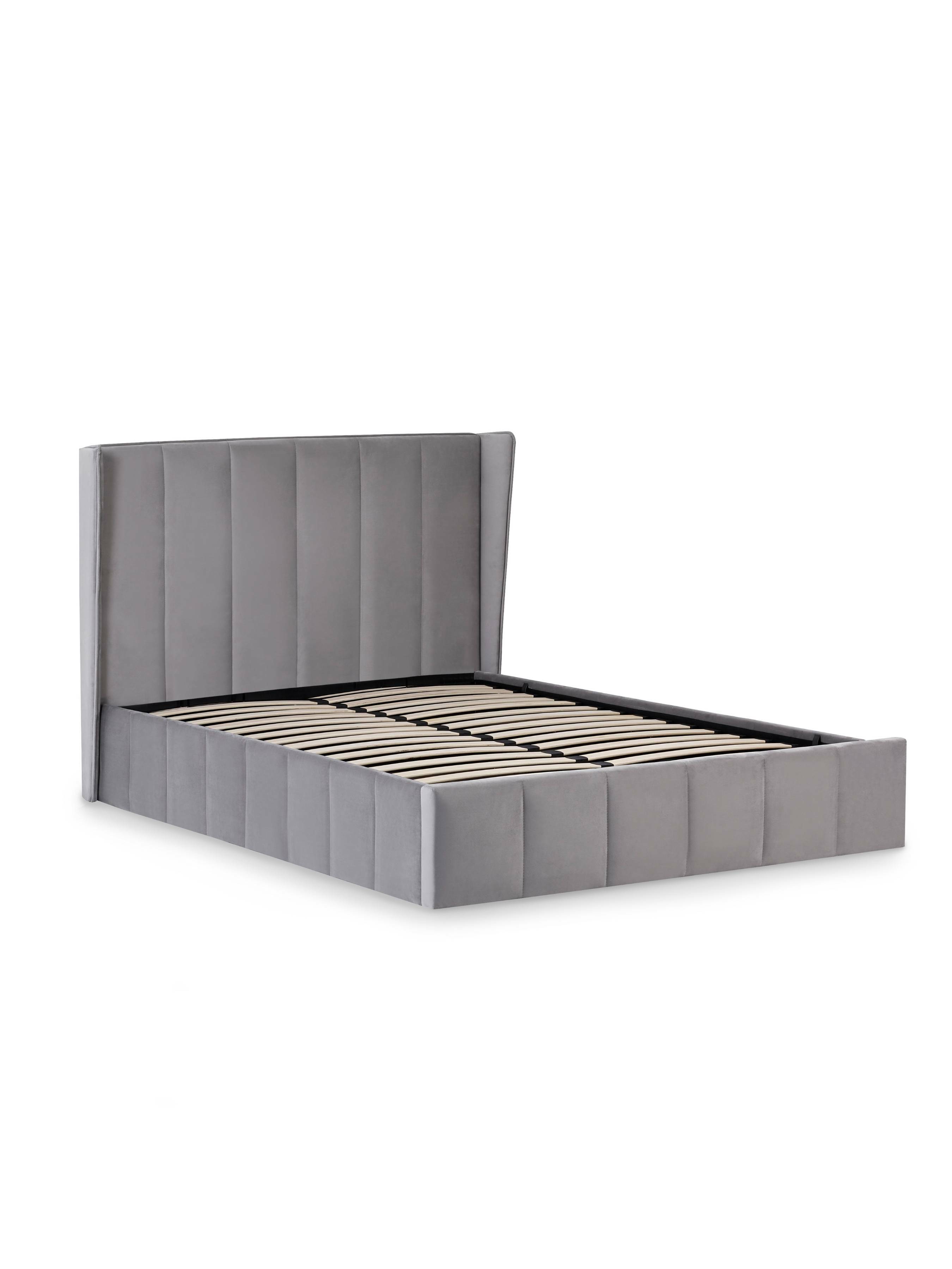 Katie Ottoman Storage Bed Frame - Grey Velvet
