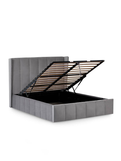 Katie Ottoman Storage Bed Frame - Grey Velvet