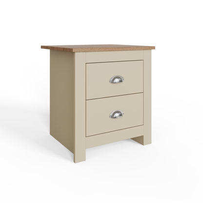 Lancaster 2 Drawer Bedside Cream