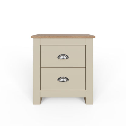Lancaster 2 Drawer Bedside Cream