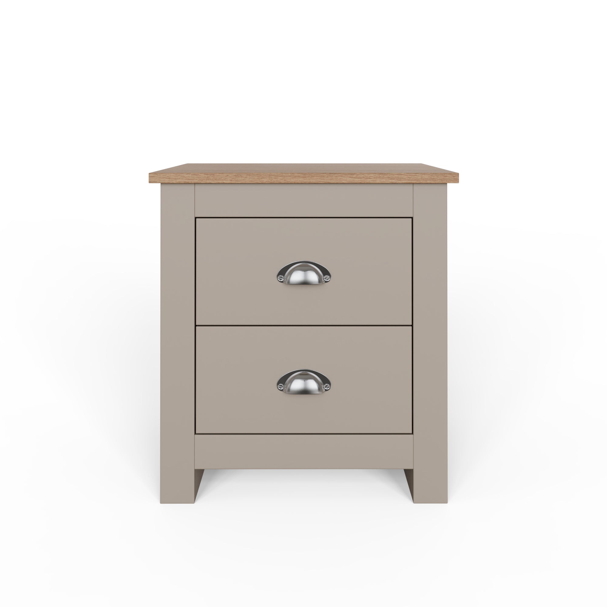 Lancaster 2 Drawer Bedside Grey