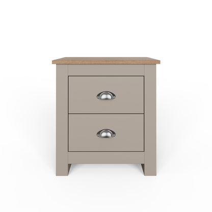 Lancaster 2 Drawer Bedside Grey
