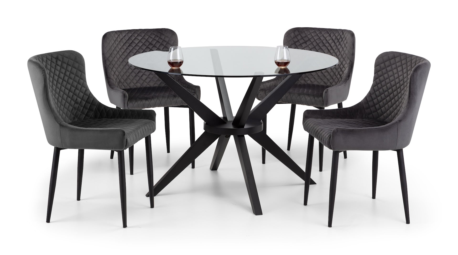 Luxe Velvet Dining Chairs - Grey (Set Of 2)