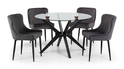 Luxe Velvet Dining Chairs - Grey (Set Of 2)