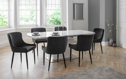 Luxe Velvet Dining Chairs - Grey (Set Of 2)