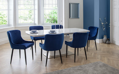 Luxe Velvet Dining Chairs - Blue (Set Of 2)