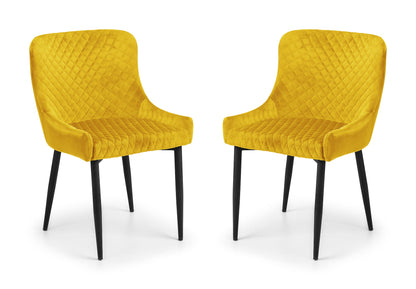 Luxe Velvet Dining Chairs - Mustard (Set Of 2)