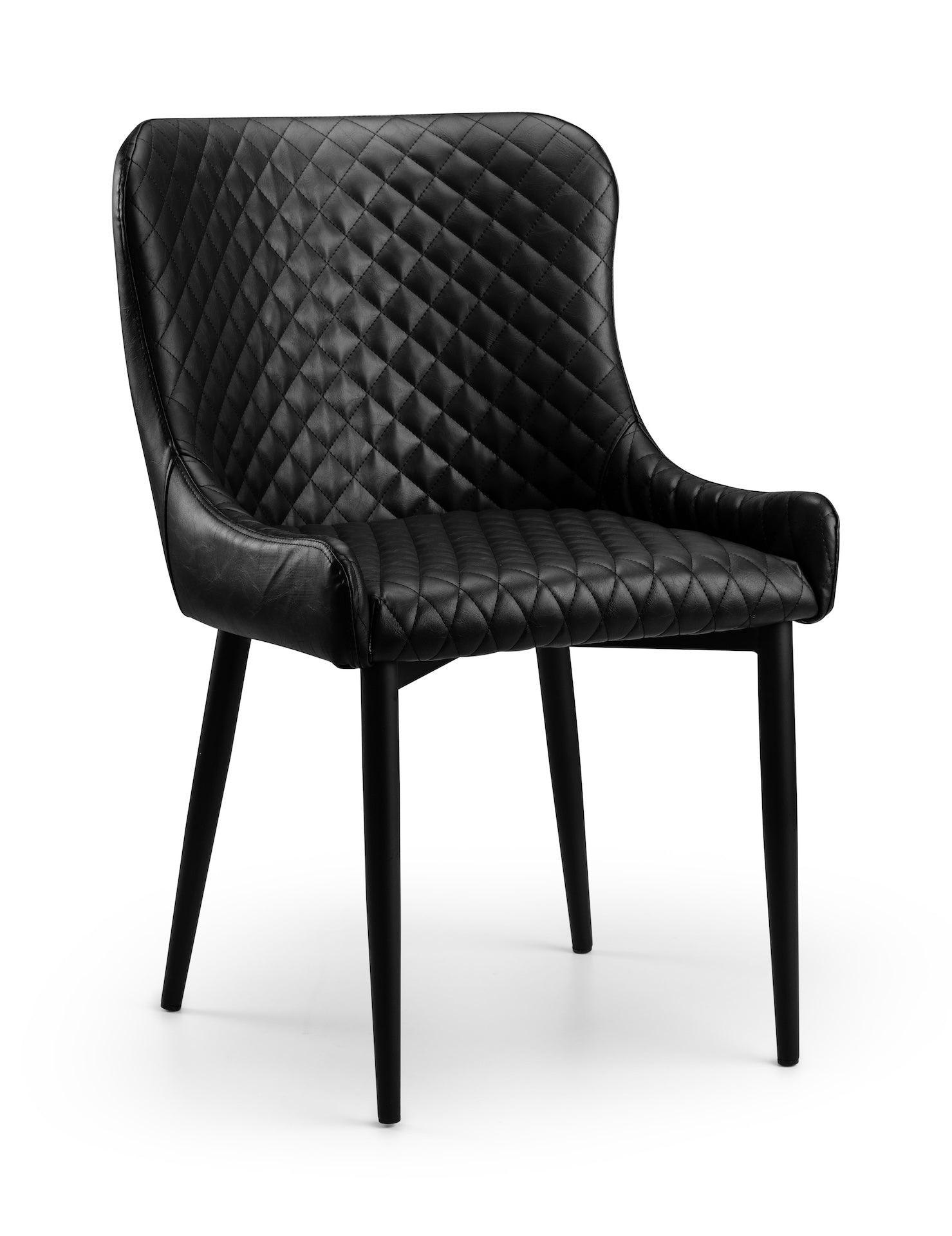 Luxe Faux Leather Dining Chairs Black (Set Of 2)