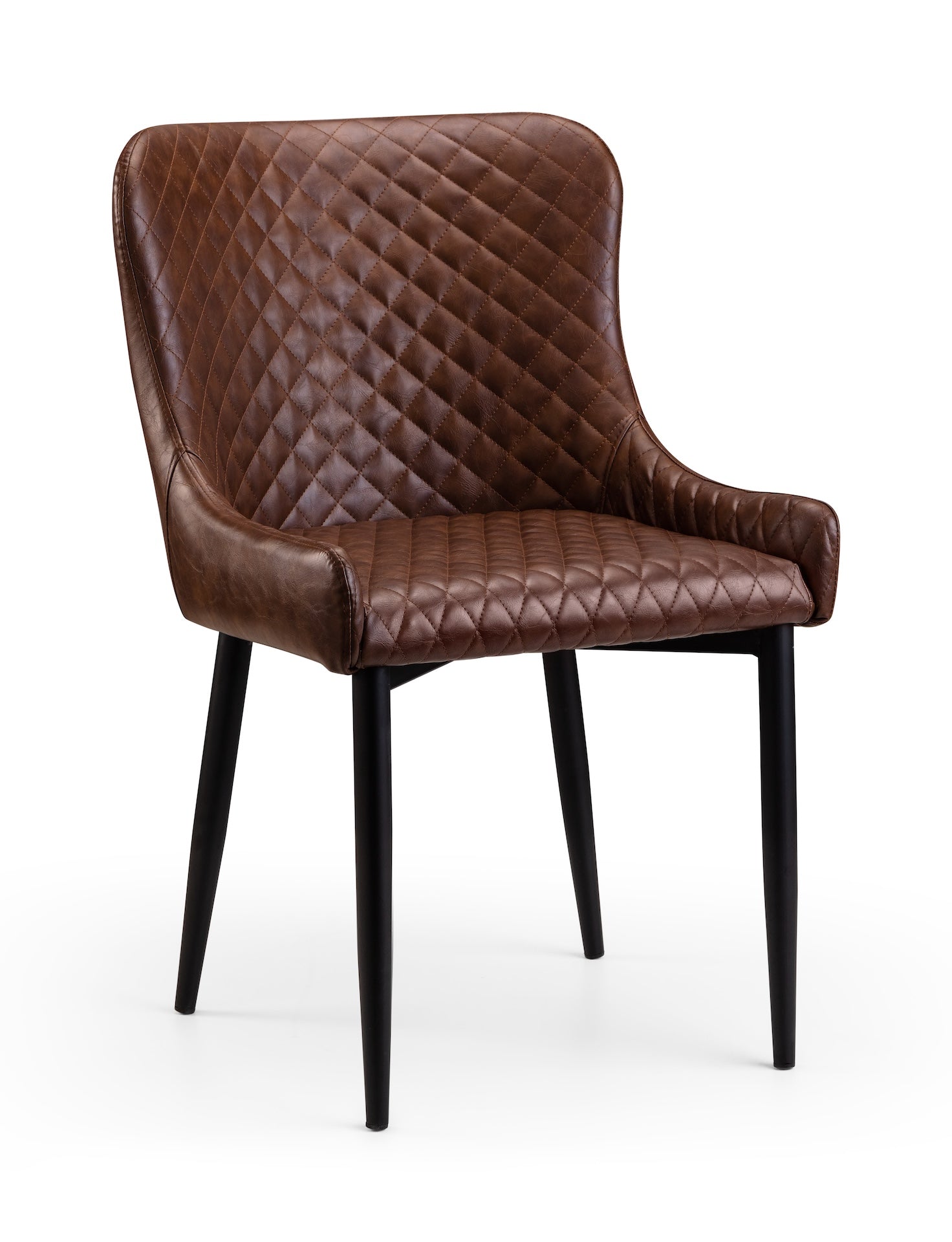 Luxe Faux Leather Dining Chairs Brown (Set Of 2)