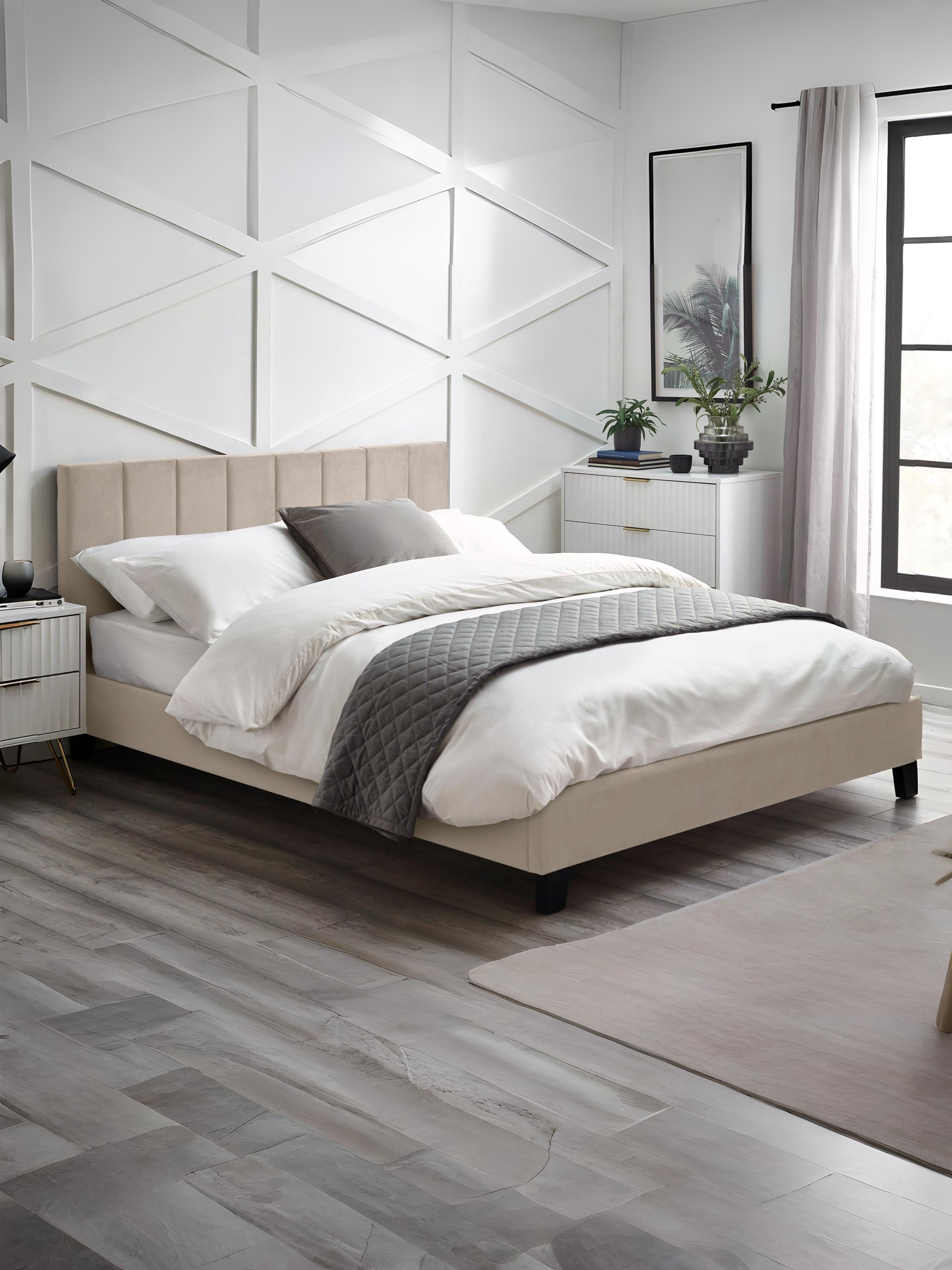 Rosa Bed Frame - Cream Velvet