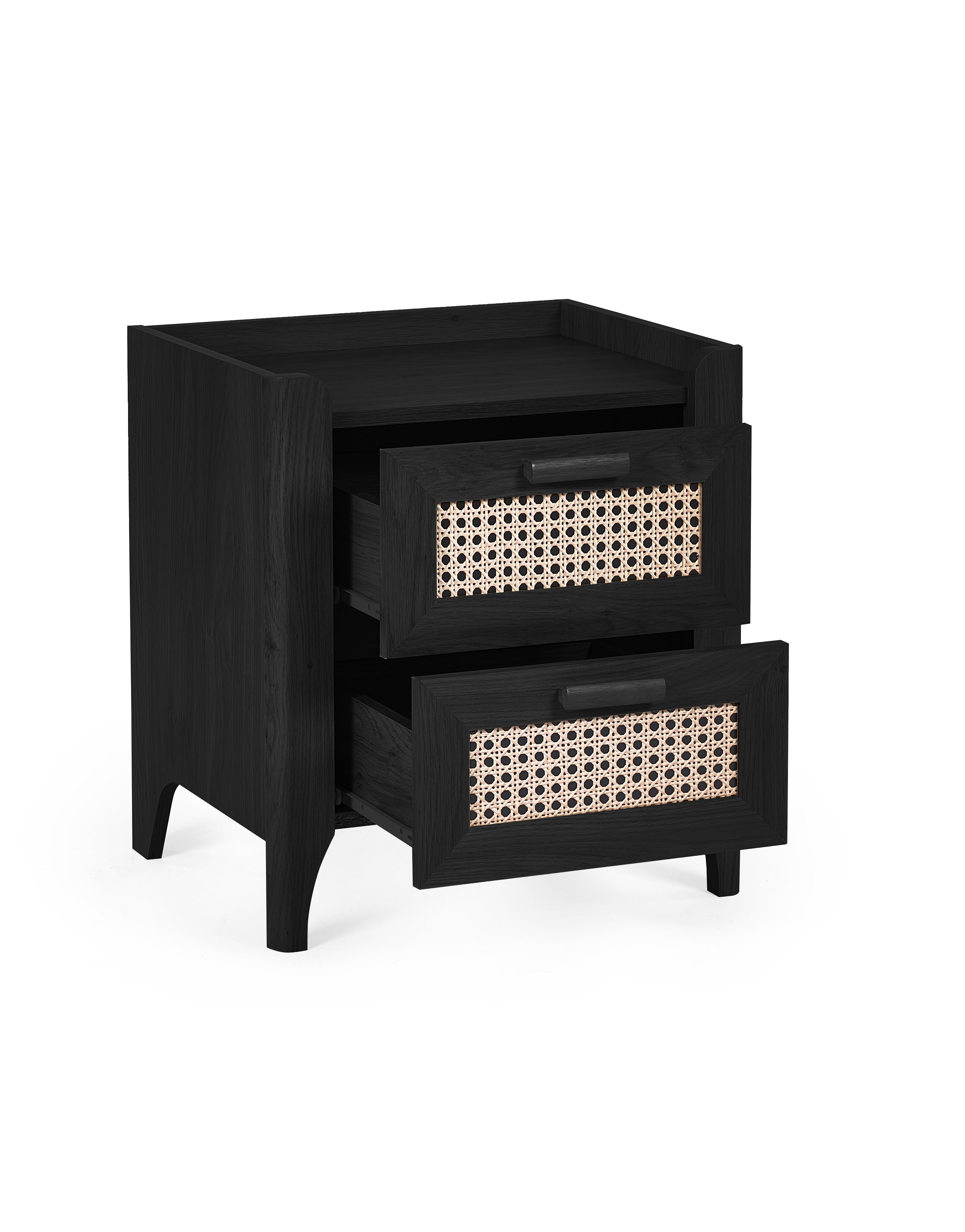 Sydney 2 Drawer Bedside - Black Ash