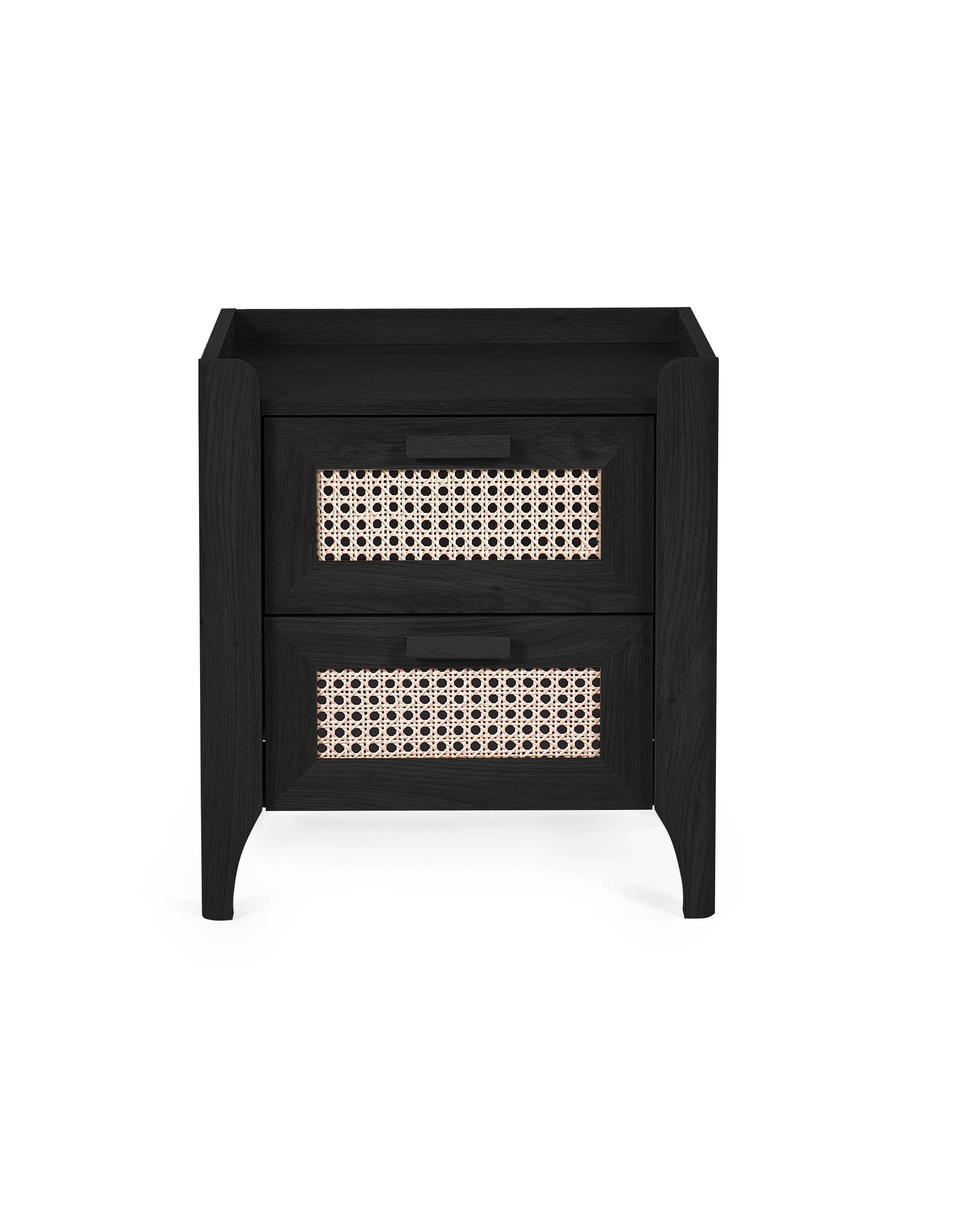 Sydney 2 Drawer Bedside - Black Ash