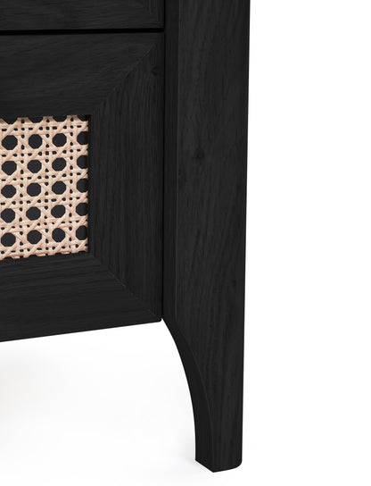 Sydney 2 Drawer Bedside - Black Ash