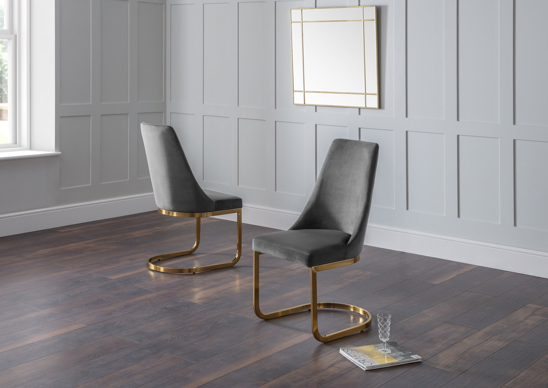 Vittoria Cantilever Dining Chairs - Grey (Set Of 2)