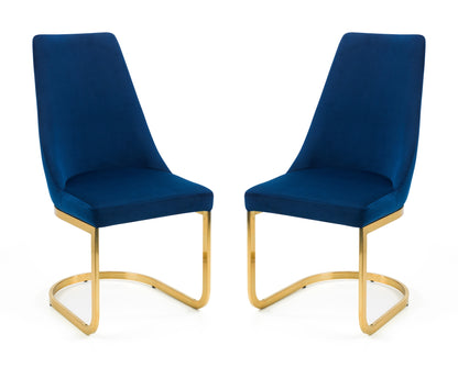 Vittoria Cantilever Dining Chairs - (Blue Set Of 2)