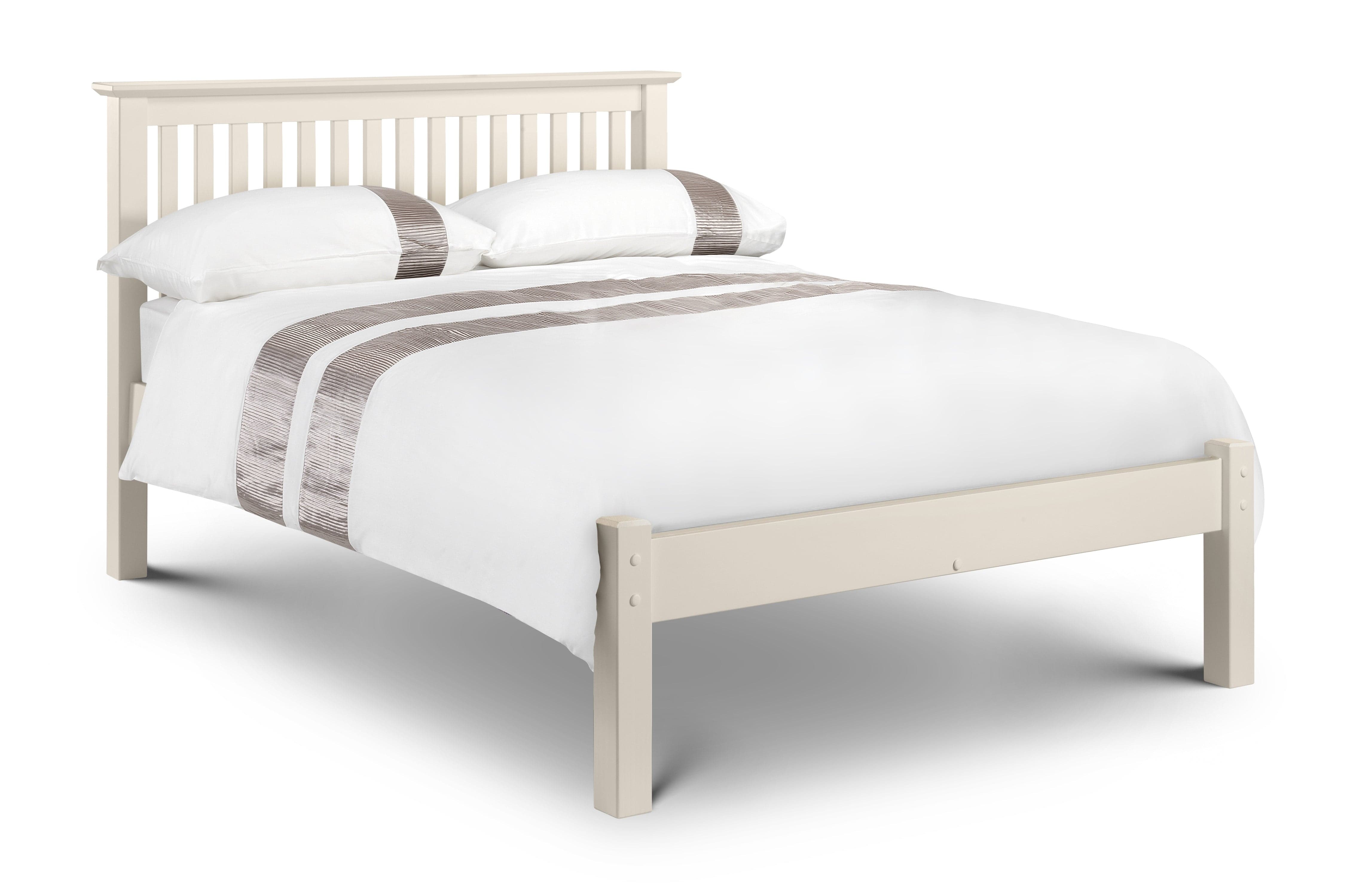 Barcelona Bed Lfe White - Wood - Stone White