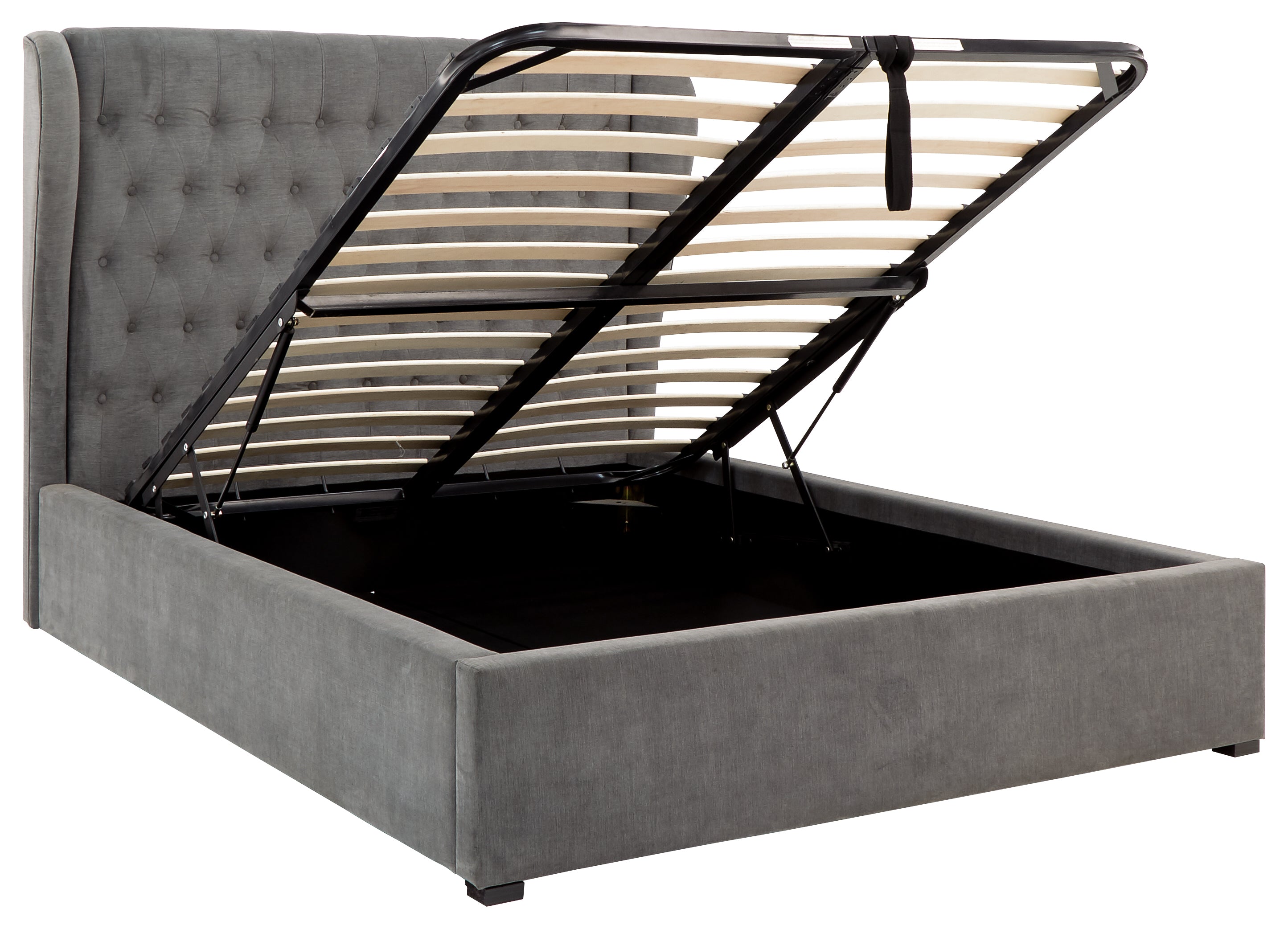 Dakota Ottoman Bed With Solid Base Grace Pewter