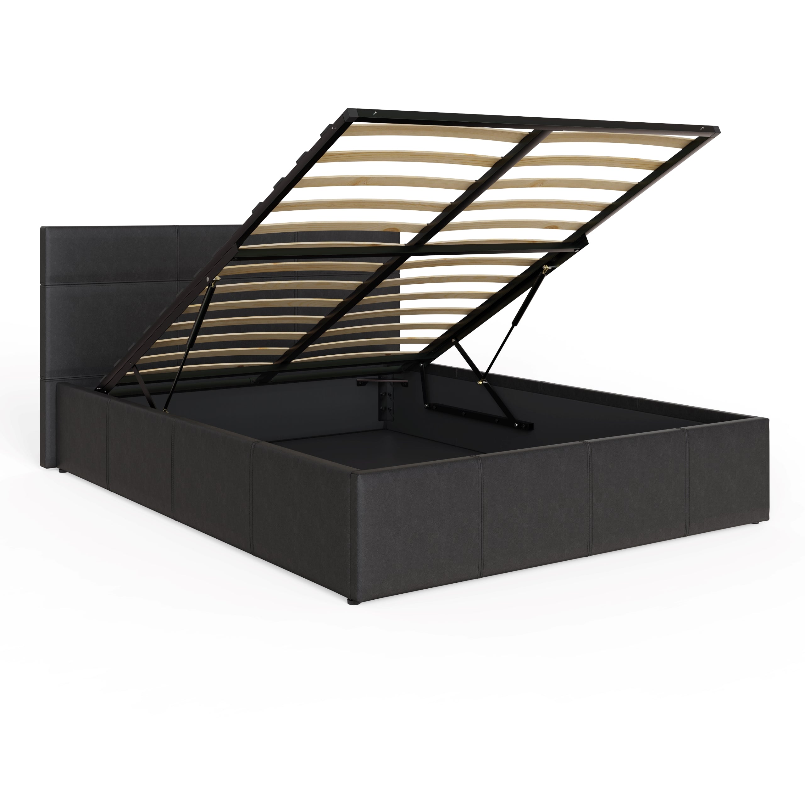 End Lift Ottoman Bed Black