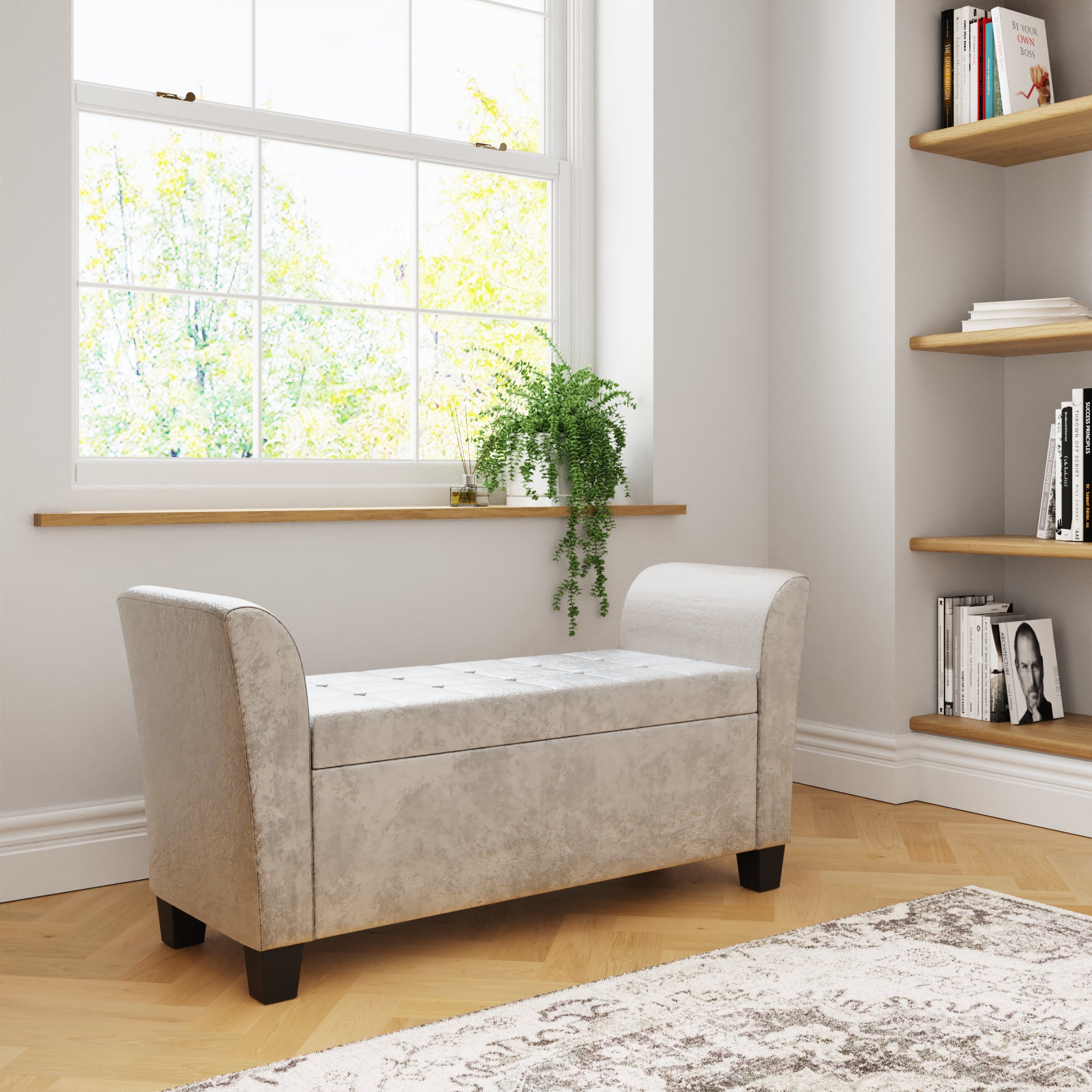 Verona Window Seat Oyster Crushed Velvet