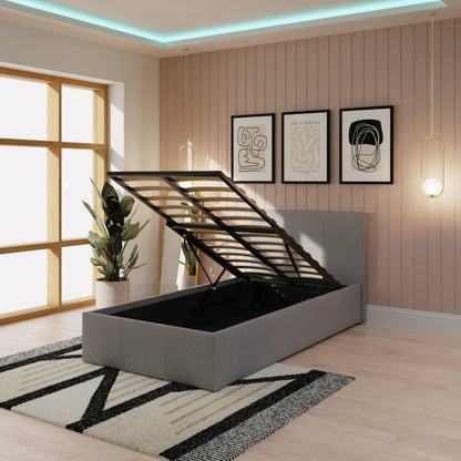 End Lift Ottoman Bed Grey