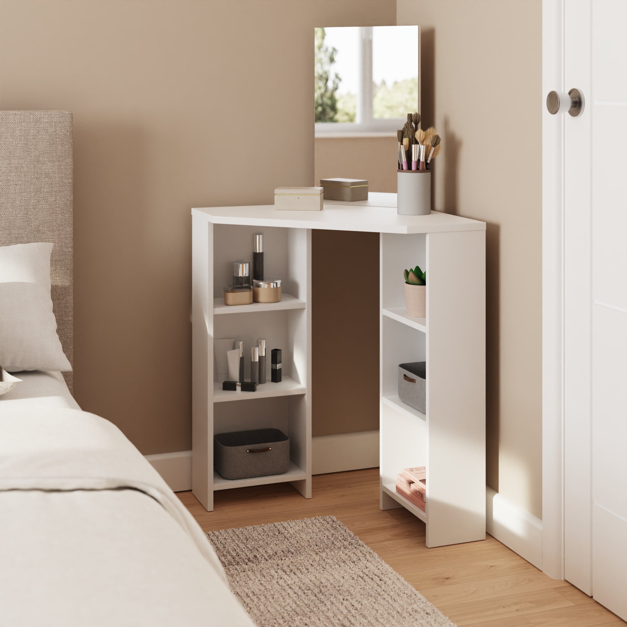 Frances Corner Dressing Table White