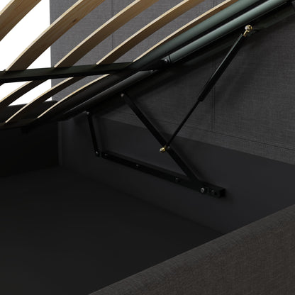 Side Lift Ottoman Bed Grey