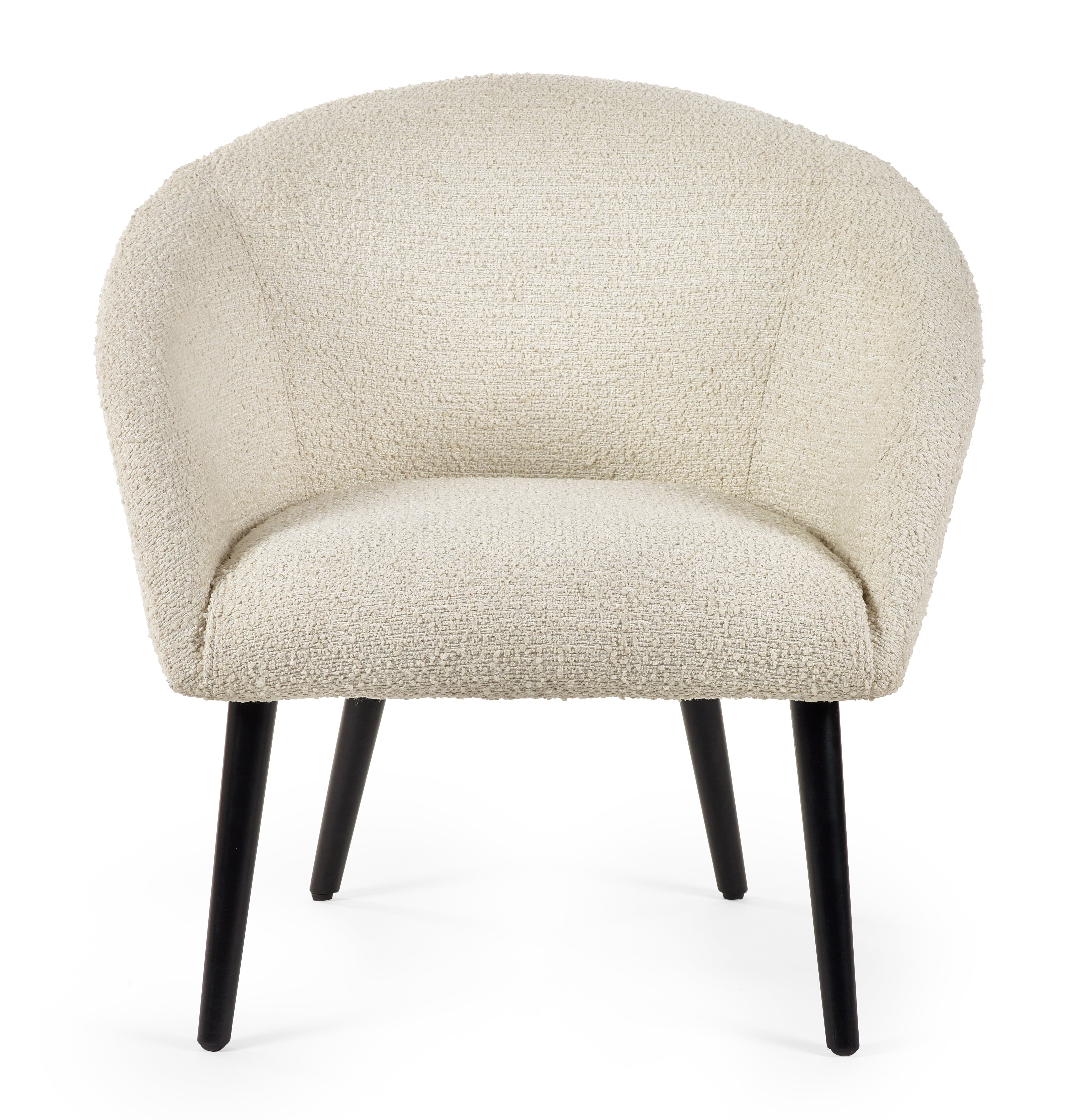 Julian Bowen Armchair Amari Boucle Accent Chair - Ivory Bed Kings