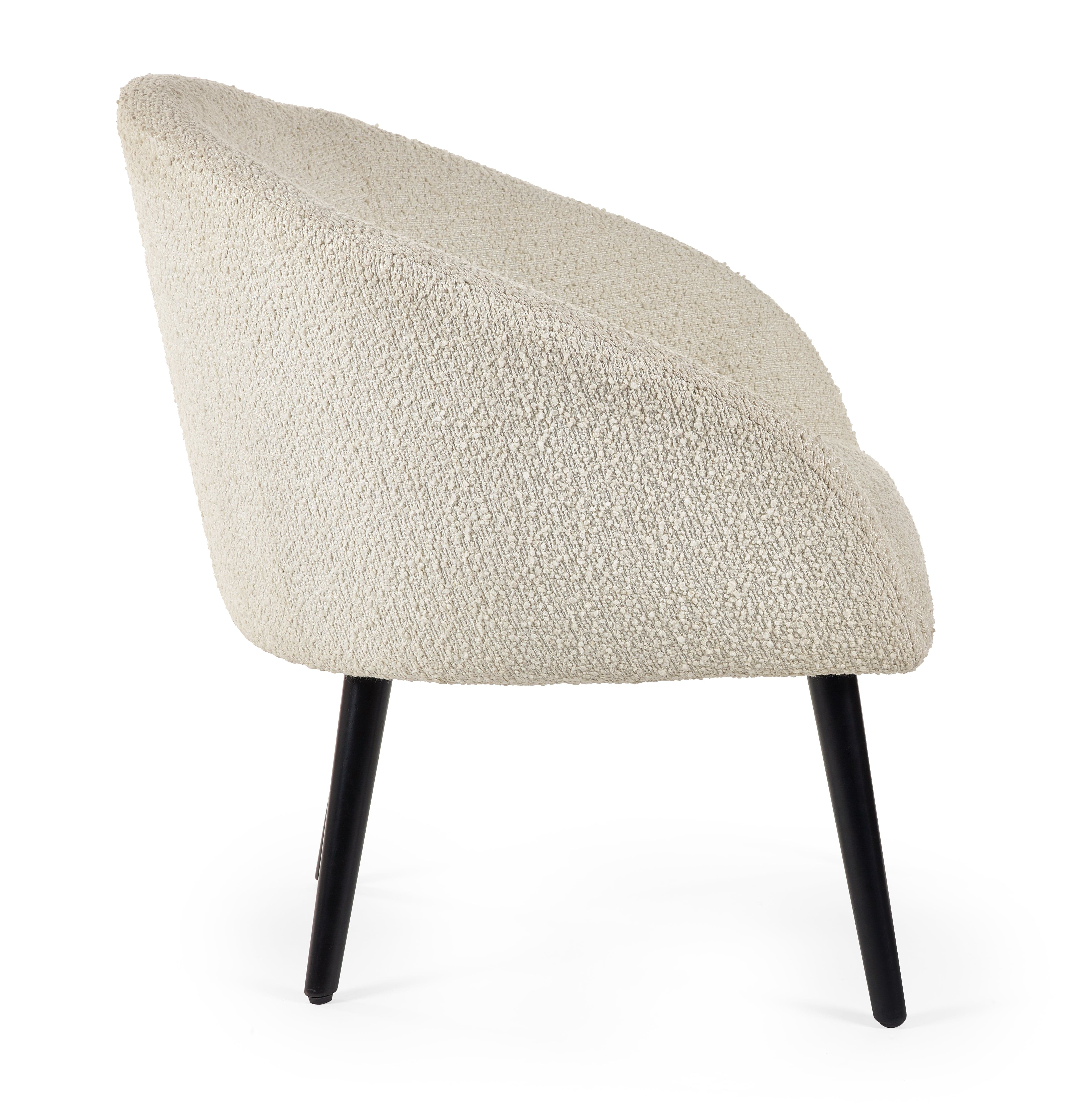 Julian Bowen Armchair Amari Boucle Accent Chair - Ivory Bed Kings