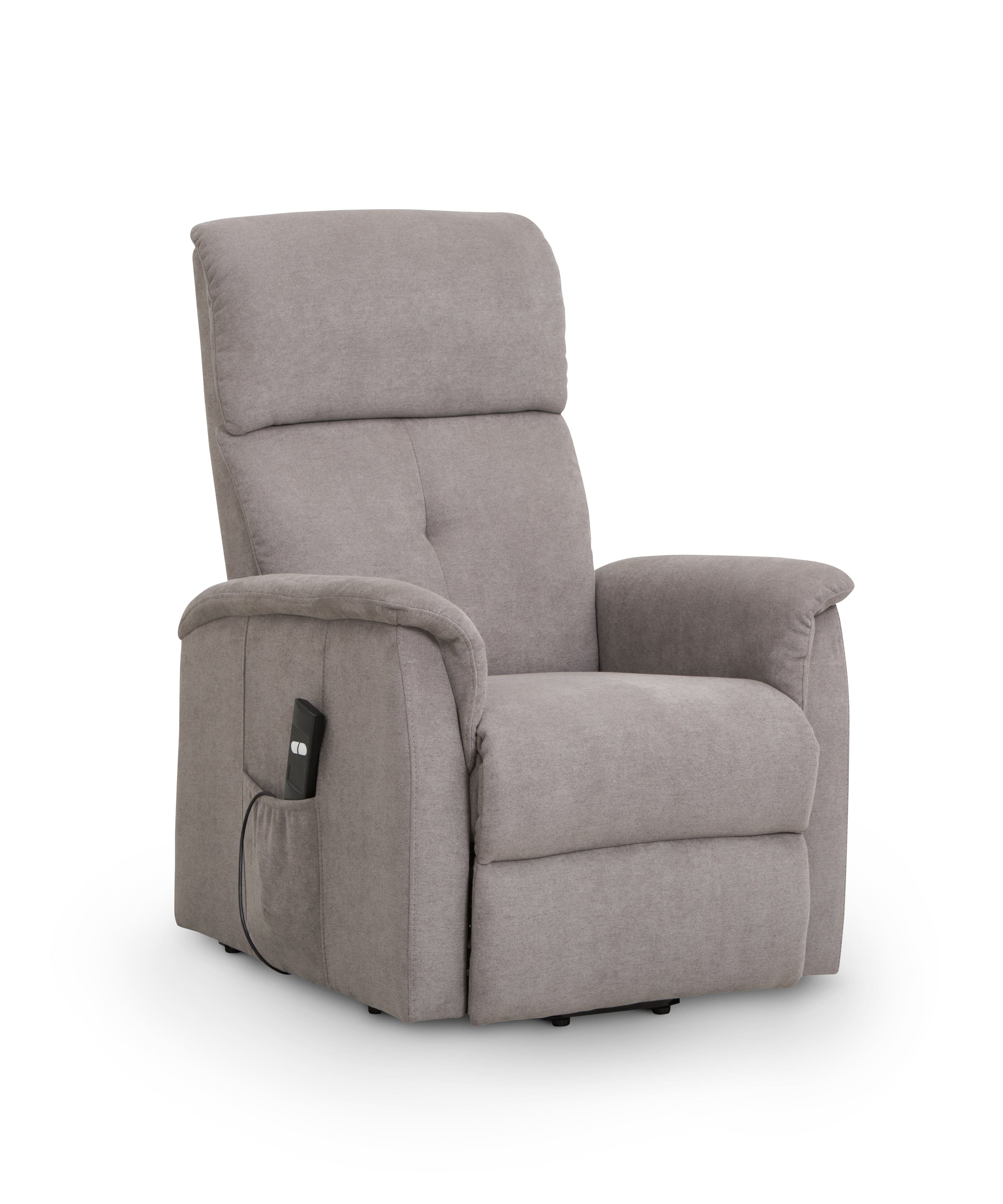 Julian Bowen Armchair Ava Rise And Recline Chair Taupe Fabric Bed Kings