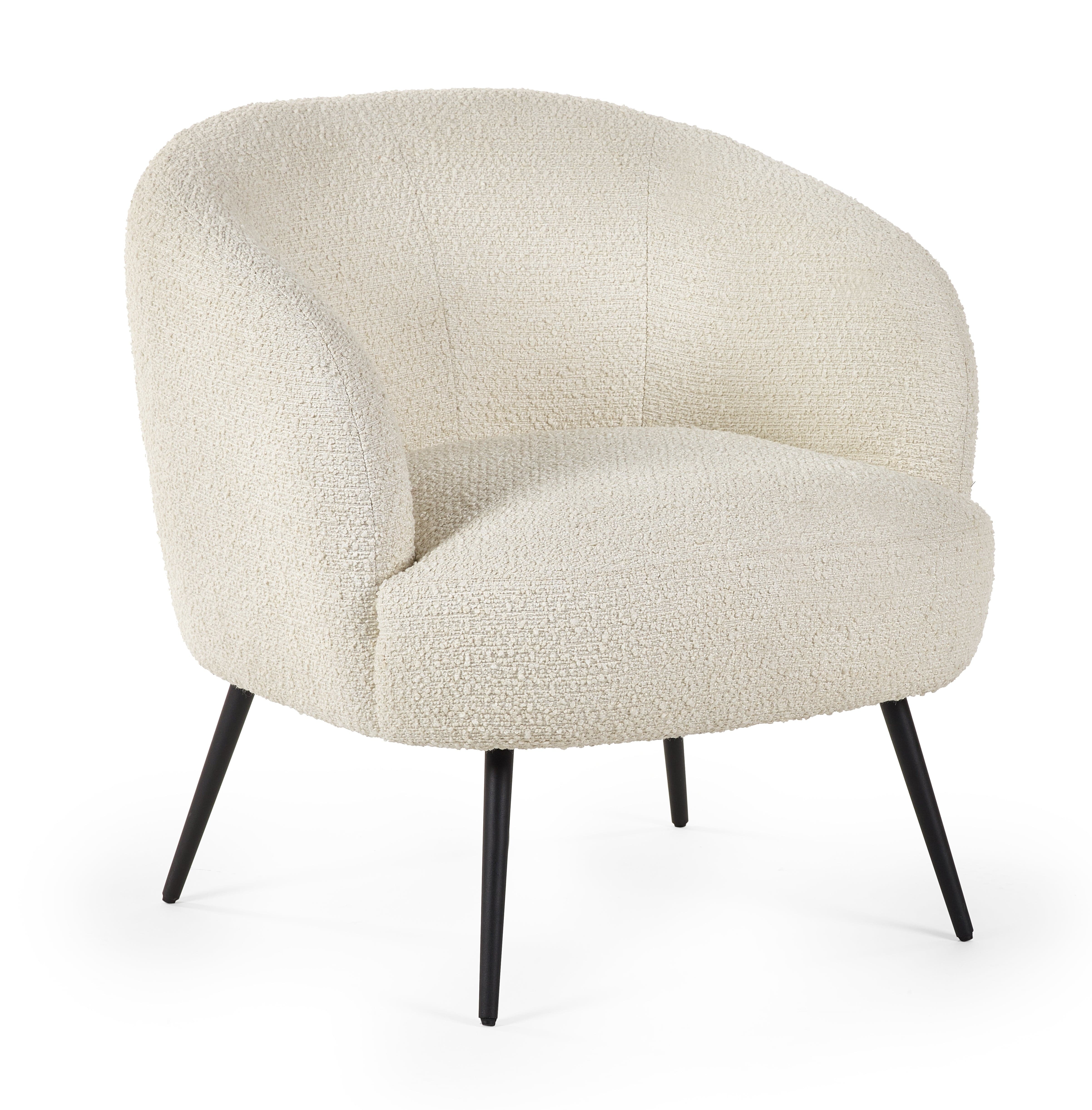 Julian Bowen Armchair Gigi Boucle Accent Chair - Ivory Bed Kings