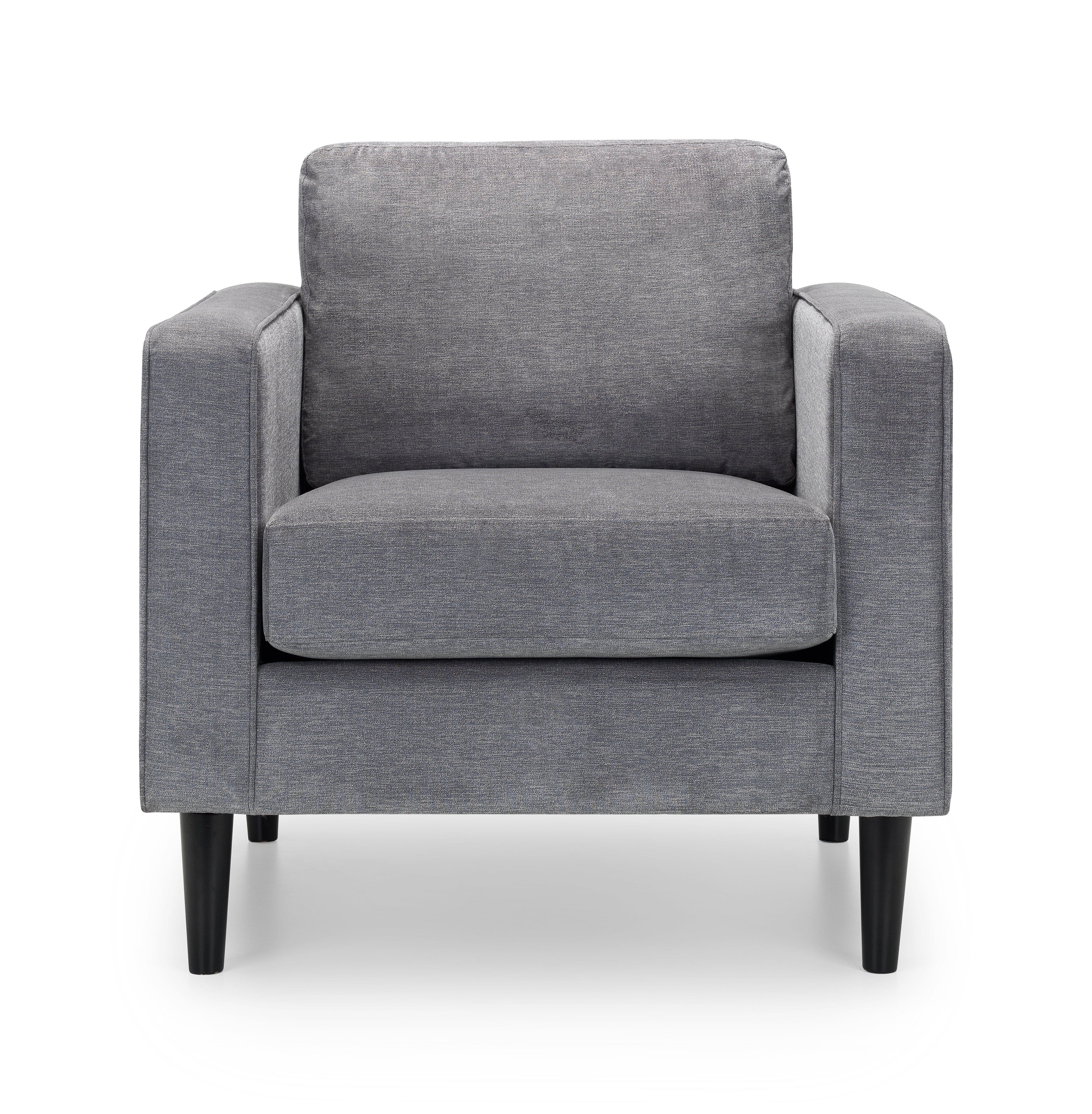 Julian Bowen Armchair Hayward Chair - Dark Grey Chenille Fabric Bed Kings