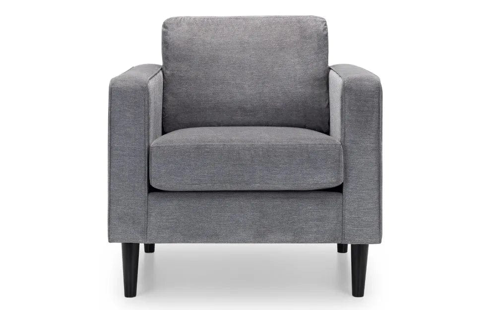 Julian Bowen Armchair Hayward Chair - Dark Grey Chenille Fabric Bed Kings