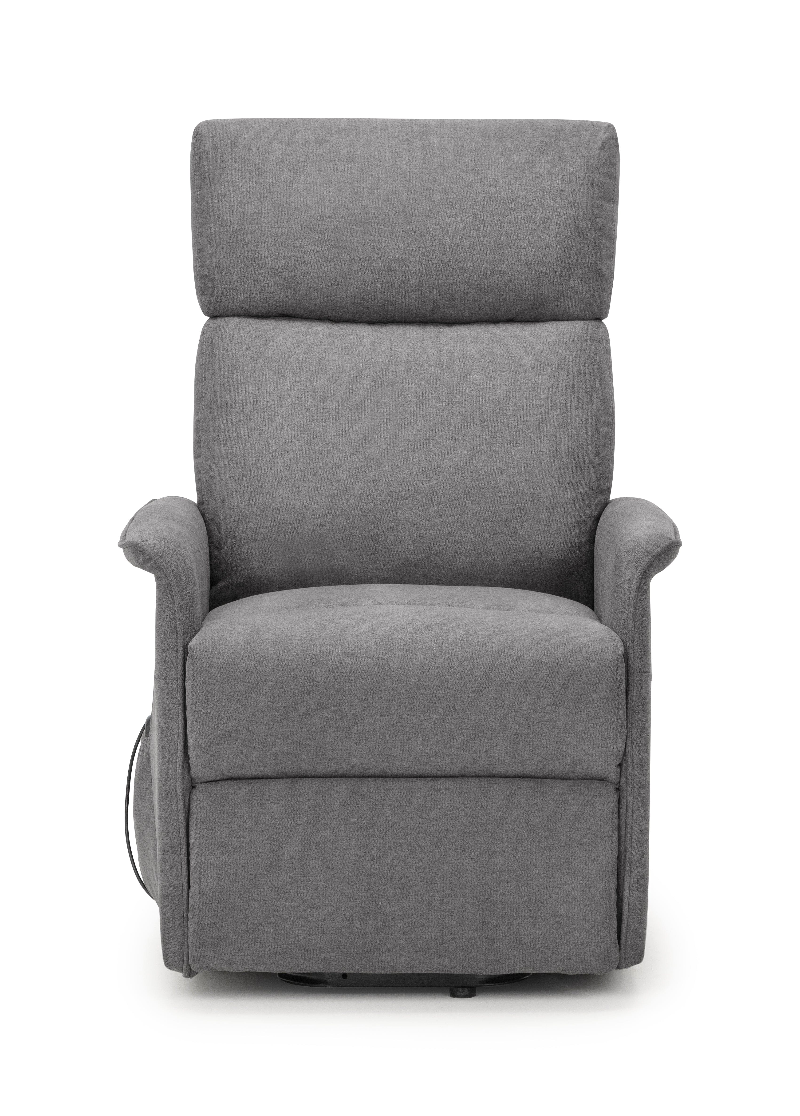 Julian Bowen Armchair Helena Rise & Recline Chair - Charcoal Fabric Bed Kings